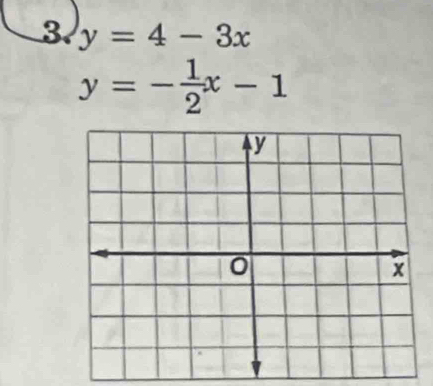 y=4-3x
y=- 1/2 x-1