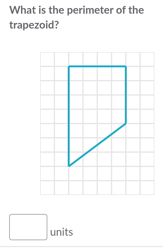 What is the perimeter of the 
trapezoid? 
□ units