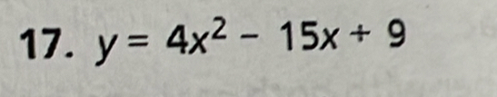 y=4x^2-15x+9