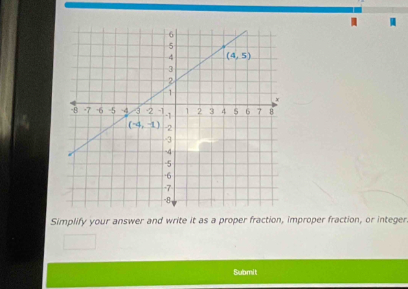 Simplify your answer and write it as a proper fraction, improper fraction, or integer
Submit