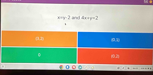 x=y-2 and 4x+y=2
。 6.38 US
Nov 25