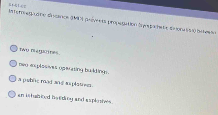 Solved: 04-01-02 Intermagazine distance (IMD) prevents propagation ...