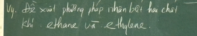 Vy. Uxiāt phoing phap whān bet ha chai 
khi ethane vū ethylene.