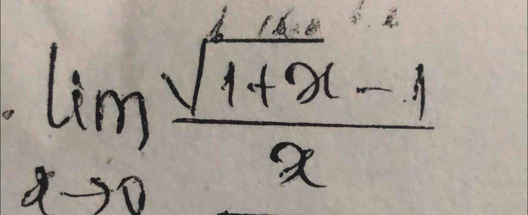 limlimits _xto 0 (sqrt(1+x)-1)/x 