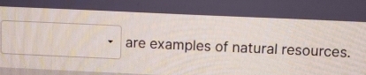 are examples of natural resources.