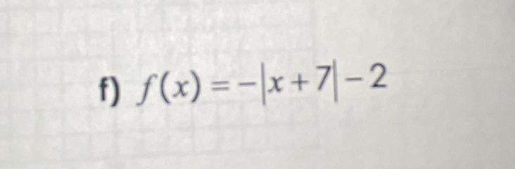 f(x)=-|x+7|-2