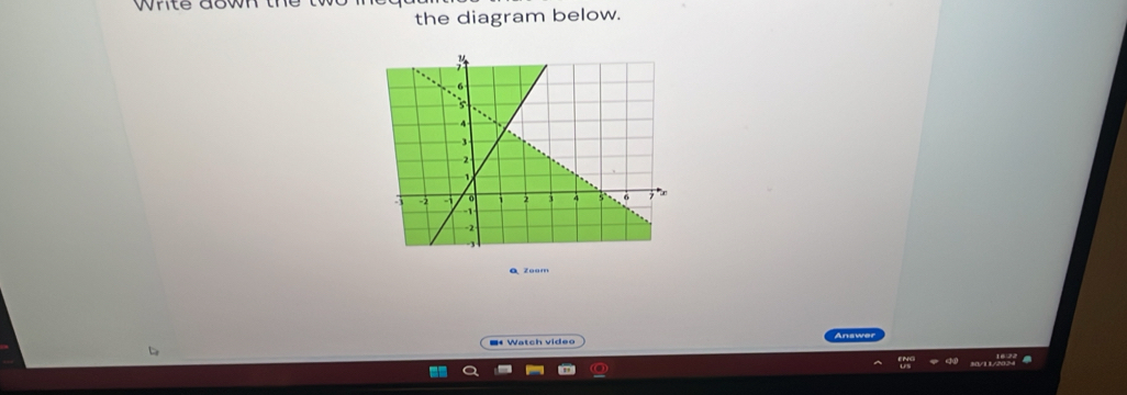 hite a o wn 
the diagram below. 
Q Zoam 
=* Watch video