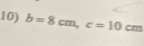 b=8cm, c=10 CII