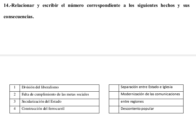 14.-Relacionar y escribir el número correspondiente a los siguientes hechos y sus 
co nse cuenc ias .