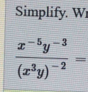 Simplify. Wr