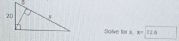 Solve for x. x=□ 12.6