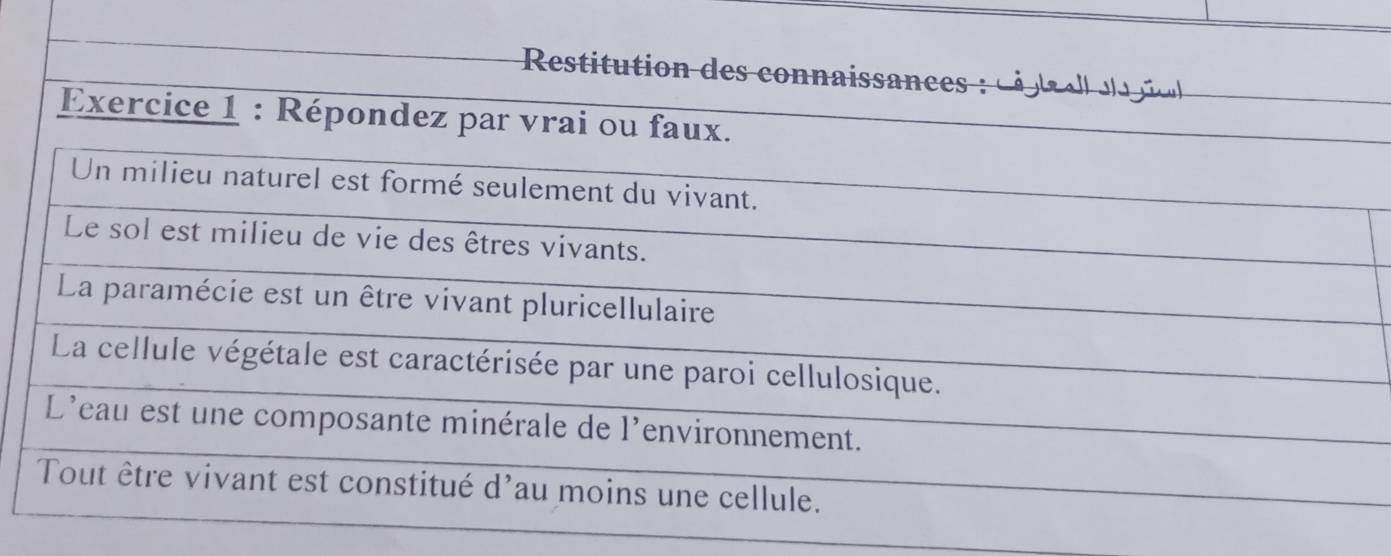 Restitution d