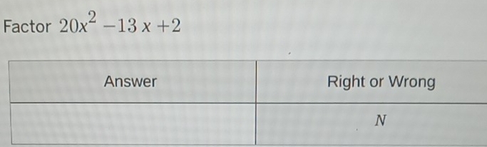 Factor 20x^2-13x+2