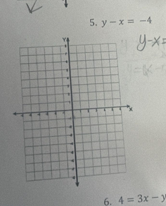 y-x=-4
6. 4=3x-y