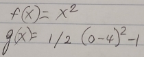 f(x)=x^2
g(x)=1/2(0-4)^2-1