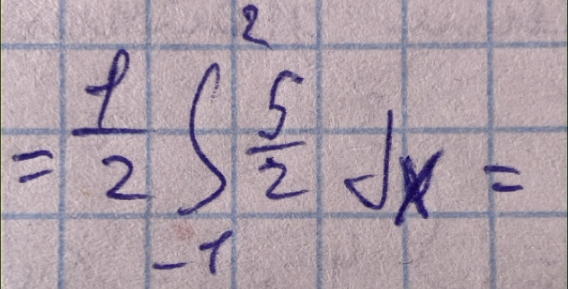 = f/2 ∈t _(-1)^2 5/2 dx=