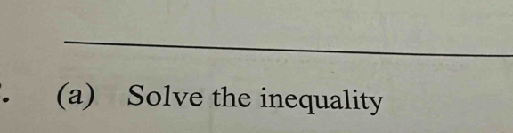 Solve the inequality