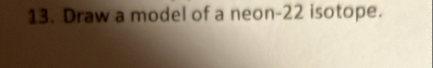 Draw a model of a neon- 22 isotope.
