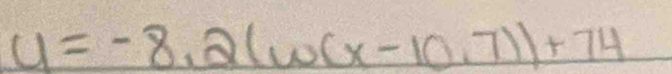 u=-8.2(w(x-10.7))+74