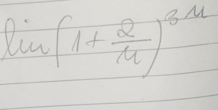 lin(1+ 2/n^(8n) 