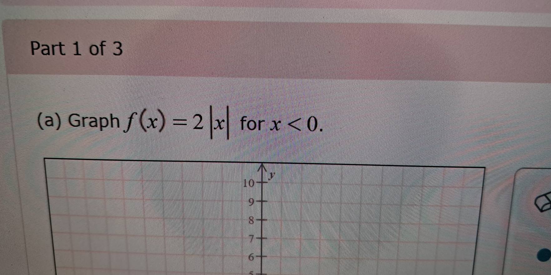 Graph f(x)=2|x| for x<0</tex>.