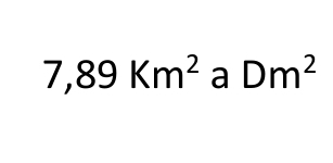 7,89Km^2 a Dm^2