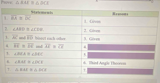 Prove: △ BAE≌ △ DCE
A
D