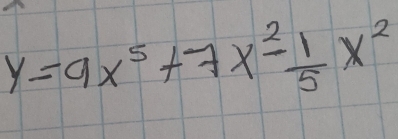 y=9x^5+7x^2- 1/5 x^2