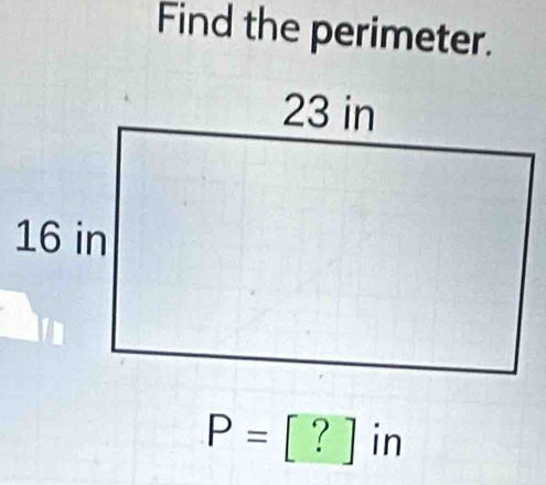 Find the perimeter. 
À
P=[?] frac circ  1/