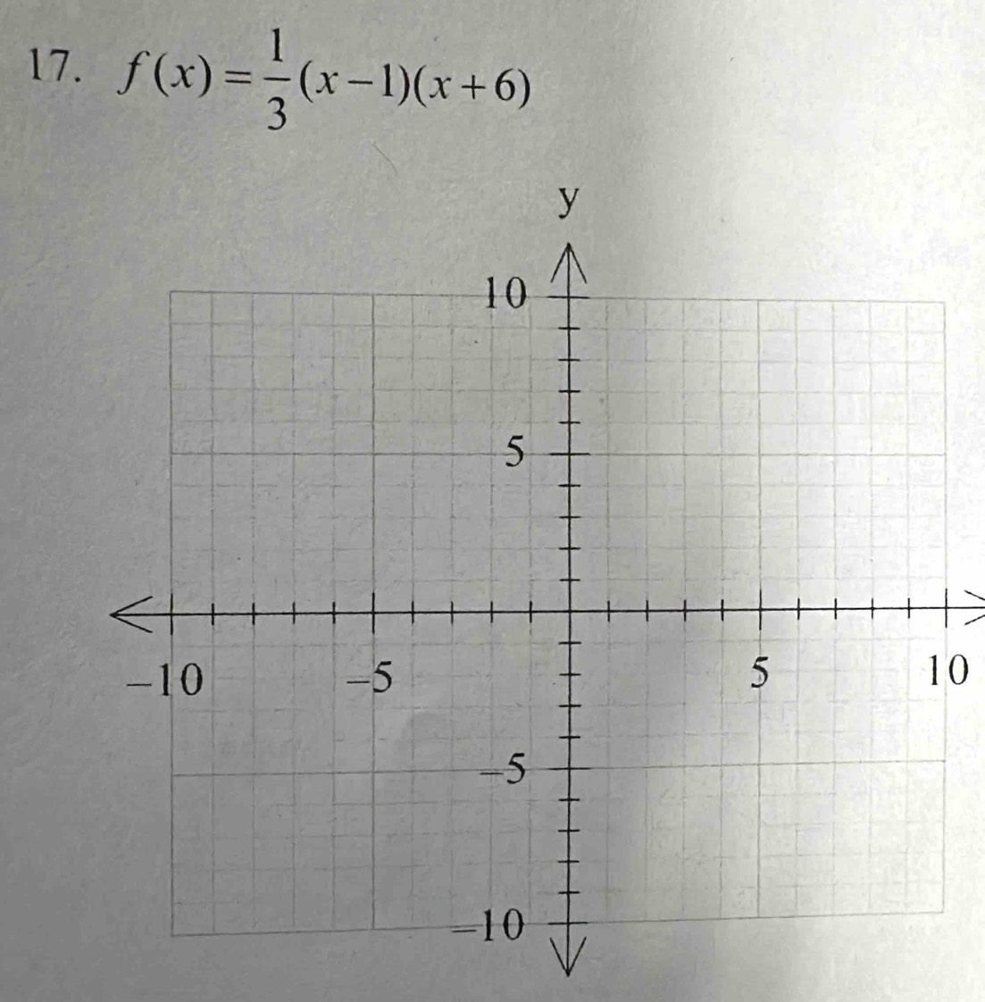 f(x)= 1/3 (x-1)(x+6)
10