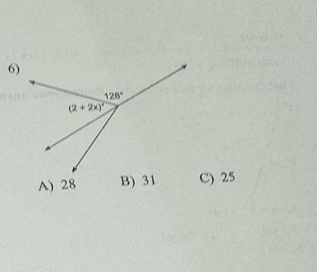 A) 28 B) 31 C) 25