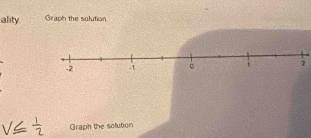 ality Graph the solution 
Graph the solution