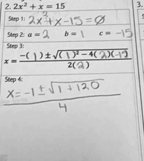 2x^2+x=15 3.
x
S