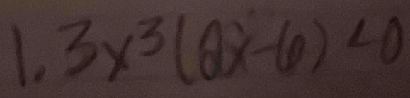 1.3x^3(2x-6)<0</tex>