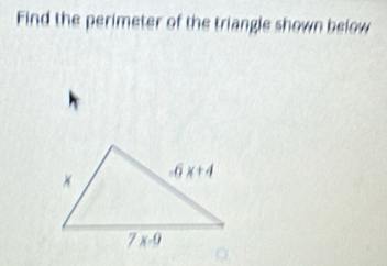 Find the perimeter of the triangle shown below