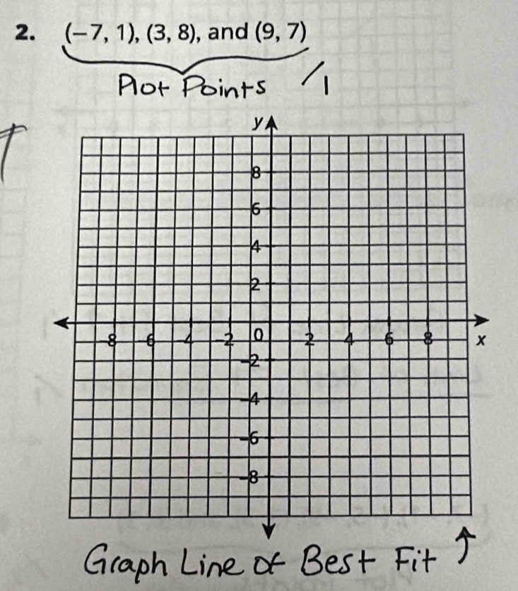 (-7,1), (3,8) , and (9,7)