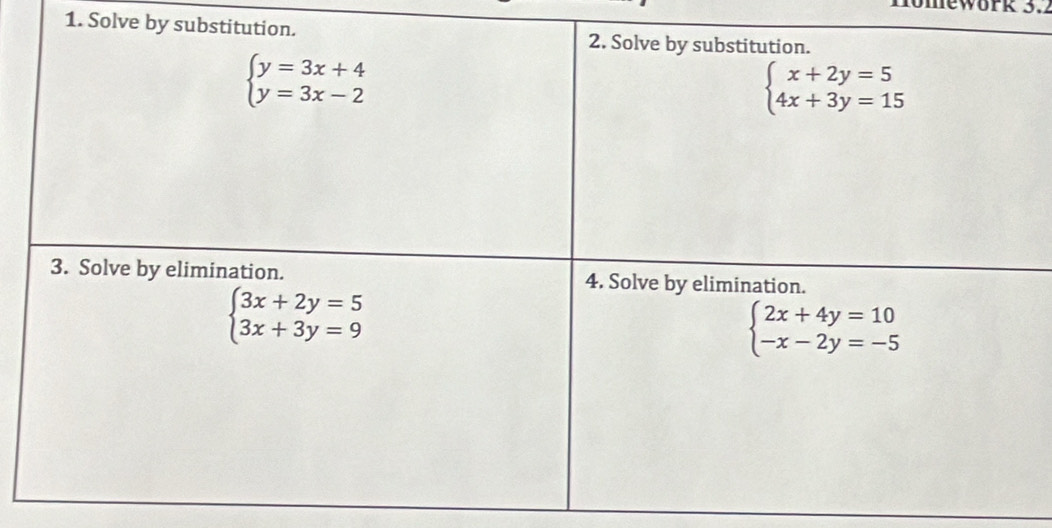 omework 3.2
1. Solve by substi