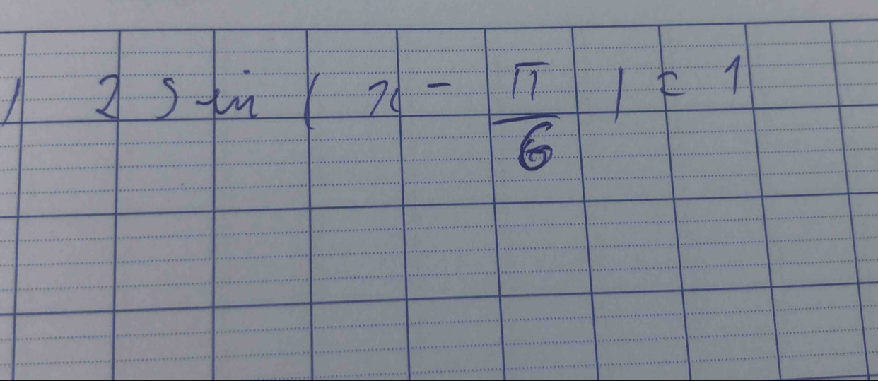 A 2sin (x- π /6 )=1