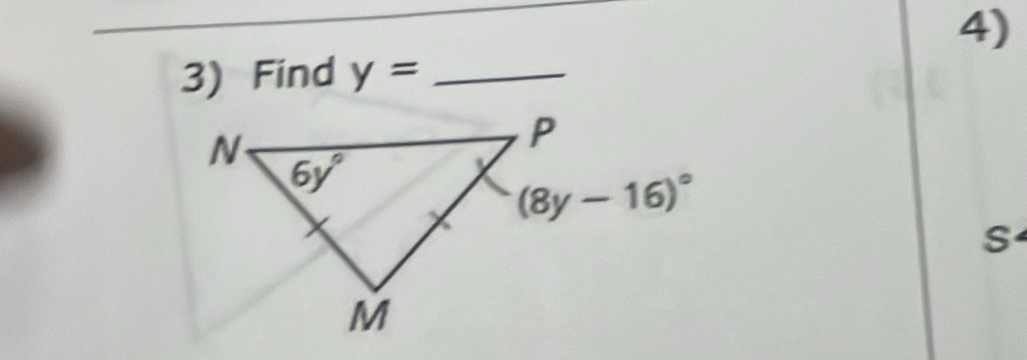 Find y= _