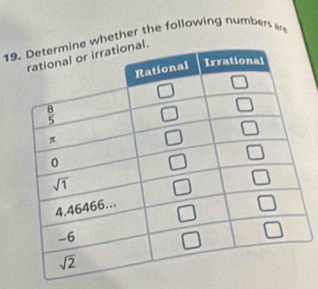 whether the following numbers are