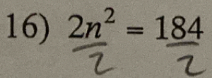 2n^2=184