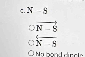 N-S
vector N-S
overleftarrow N-S
No bond dipole