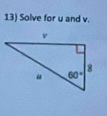 Solve for u and v.