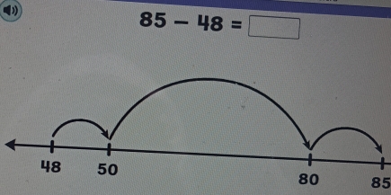 85-48=□
85