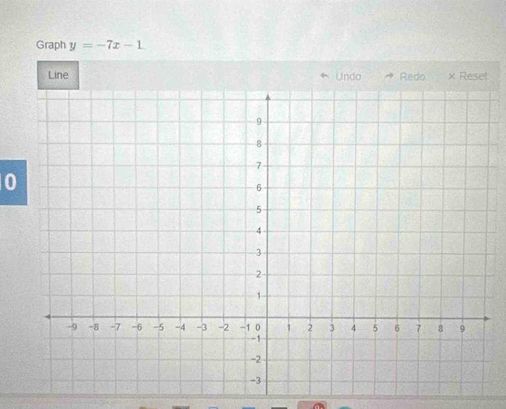 Graph y=-7x-1
Line Undo Redo x Reset 
0
