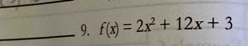 f(x)=2x^2+12x+3