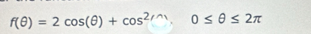 f(θ )=2cos (θ )+cos^(2/wedge)0≤ θ ≤ 2π