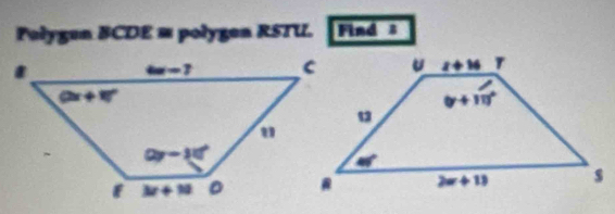 Polygen BCDE = polygen RSTU. Find 8