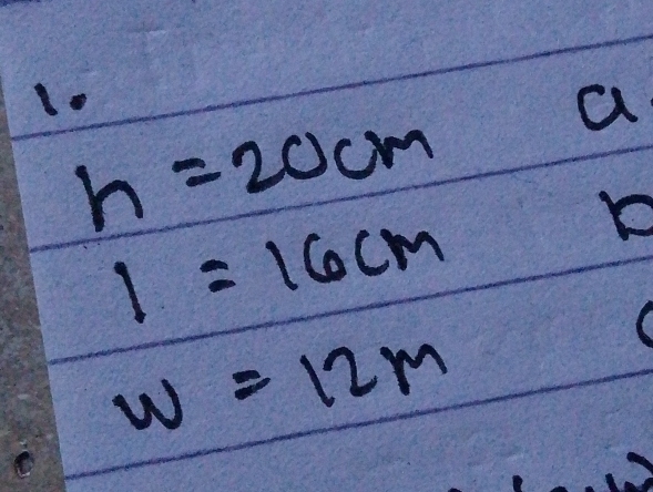 h=20cm
a
1=16cm
w=12m