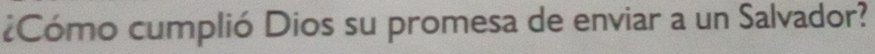 ¿Cómo cumplió Dios su promesa de enviar a un Salvador?